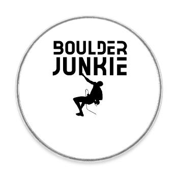 Boulder Junkie Bouldern Bouldererin Boulderer - Runder Kühlschrankmagnet - Weiß - Vorne