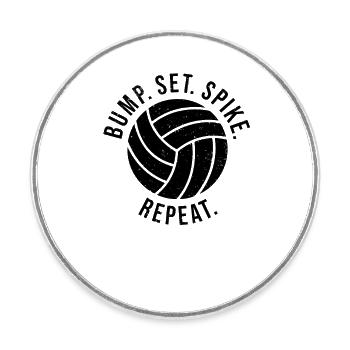 Volley ball de plage entraîneur volleyball - Magnet rond - blanc - Devant