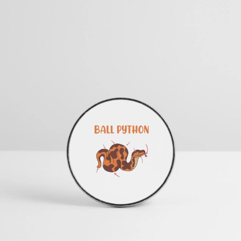 Snake Anotomy of a King Python Ball Python Round  fridge magnet