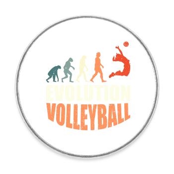 Volleyballer Evolution Volleyball - Runder Kühlschrankmagnet - Weiß - Vorne