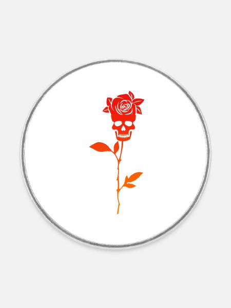 Teufel Blume Rose Teufelchen - Runder Kühlschrankmagnet - Weiß