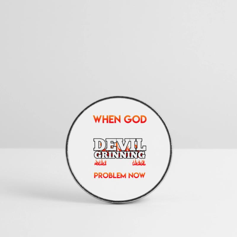 Funny Devil Devil God Your Problem Round  fridge magnet