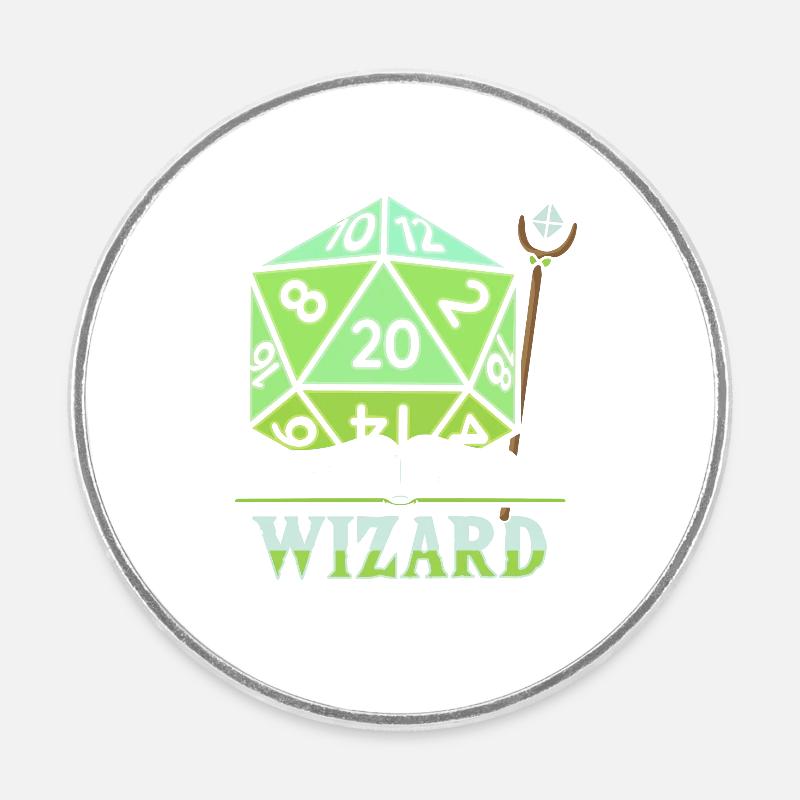 Fantasy Rollenspiel RPG Zauberer RPG Gamer - Runder Kühlschrankmagnet - Weiß