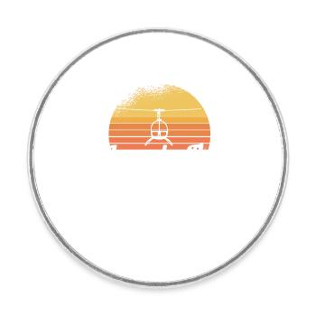 Pilote d’hélicoptère Hélicoptère Disant Hobby Pilot - Magnet rond - blanc - Devant