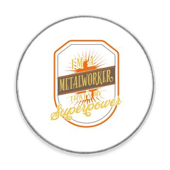 Metallarbeiter Metallverarbeiter - Runder Kühlschrankmagnet - Weiß - Vorne