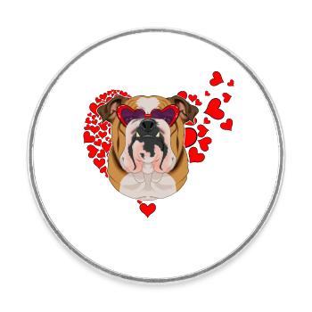 Deutsch Bulldog Lover I Dog Lover I Deutsch - Magnet rond - blanc - Devant