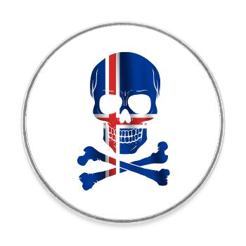 Drapeau de l’Islande - Magnet rond - blanc - Devant