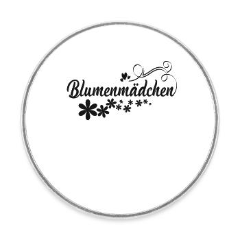 Blumenmädchen schwarze Blumen - Runder Kühlschrankmagnet - Weiß - Vorne