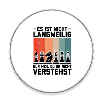 Schach - Runder Kühlschrankmagnet - Weiß - Vorne