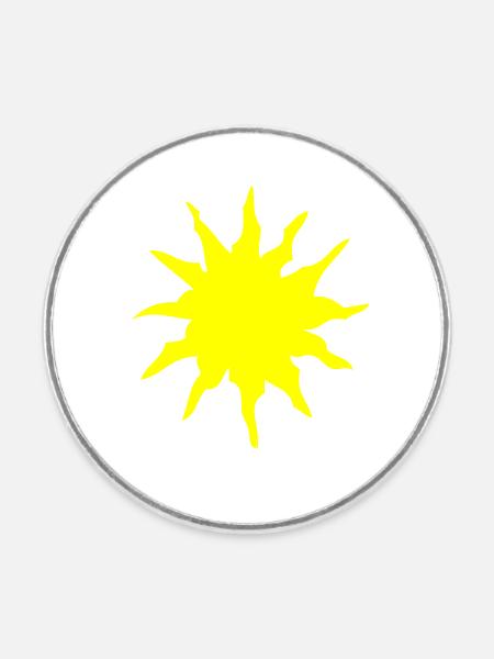 Sonne - Runder Kühlschrankmagnet - Weiß