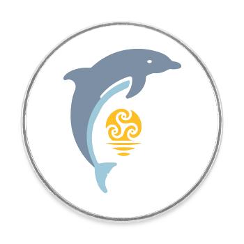 Tribal dolphin - Runder Kühlschrankmagnet - Weiß - Vorne