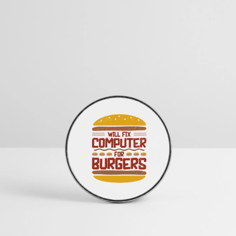 Will Fix Computer Burger Programmierer IT Support Runder Kühlschrankmagnet