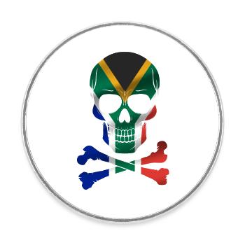 Drapeau de l’Afrique du Sud - Magnet rond - blanc - Devant