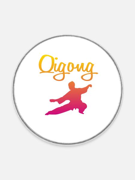 Qigong - Runder Kühlschrankmagnet - Weiß