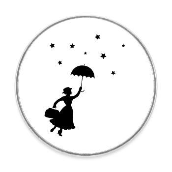 Mrs. Umbrella - Round  fridge magnet - white - Front