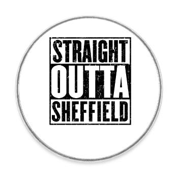Direkt Outta Sheffield - Runder Kühlschrankmagnet - Weiß - Vorne