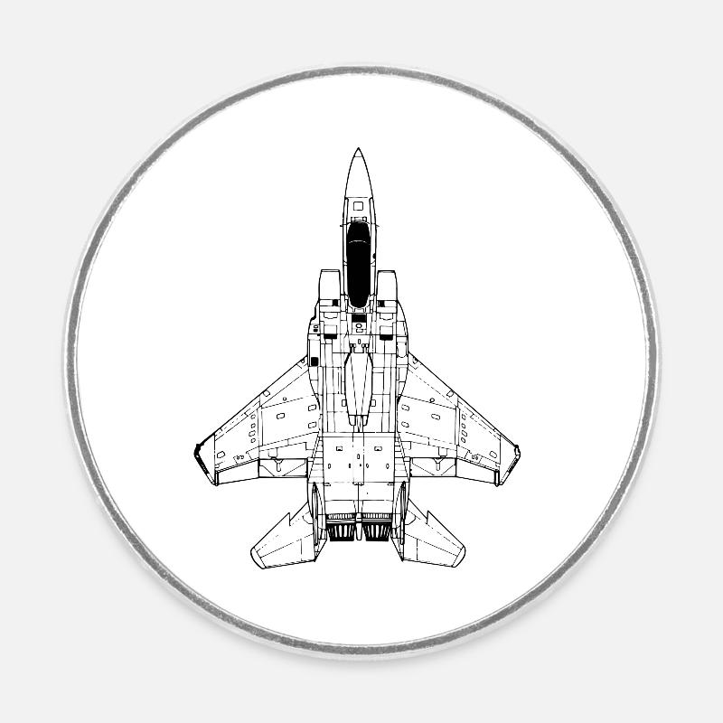 F-15 Strike Eagle - Round  fridge magnet - white