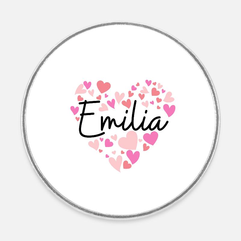 J’adore Emilia - Magnet rond - blanc