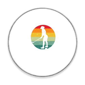 Golf spielender Liebhaber Lustiger Golfspieler - Runder Kühlschrankmagnet - Weiß - Vorne