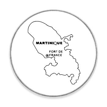 Martinique - Magnet rond - blanc - Devant