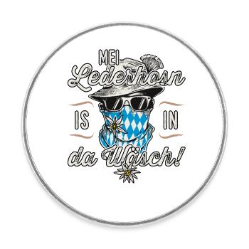 Trachten T-Shirt Herren Trachtenshirt - Runder Kühlschrankmagnet - Weiß - Vorne
