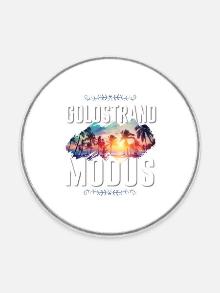Goldstrand Modus - Runder Kühlschrankmagnet - Weiß