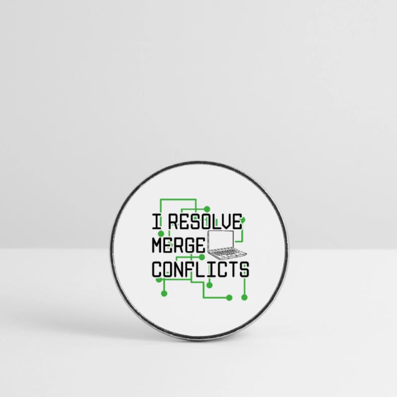 I Resolve Merge Conflicts Coder Software Developer Runder Kühlschrankmagnet