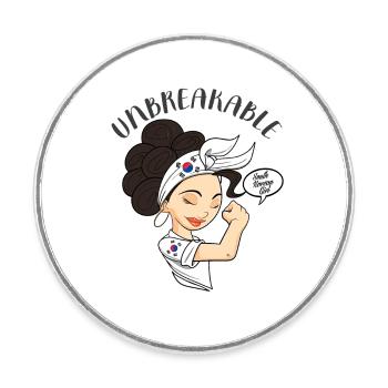 Fille sud-coréenne Incassable I Héritage Sud - Magnet rond - blanc - Devant