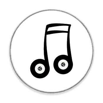 Records As A Musical Note - Round  fridge magnet - white - Front