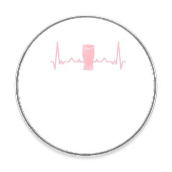 Heartbeat Crafts Beer Alcohol Brewer Drinking - Round  fridge magnet - white - Front