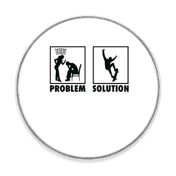 Skateboarding Skateboarders Statement Problem - Round  fridge magnet - white - Front