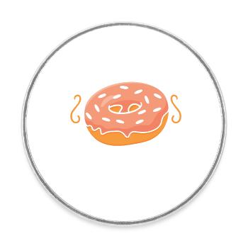 Le garnir comme s’il faisait chaud | Donut Lover Tshirt | - Magnet rond - blanc - Devant