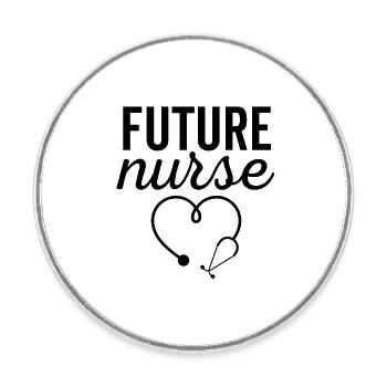 Future infirmière - Magnet rond - blanc - Devant