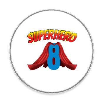Dieser Kleine Superheld Ist 8 Geburtstag - Runder Kühlschrankmagnet - Weiß - Vorne