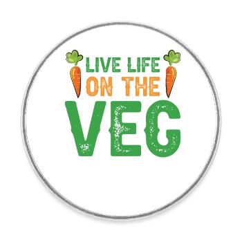 Vegetarier Veganer Vegan Veggie Tierschutz Gemüse - Runder Kühlschrankmagnet - Weiß - Vorne