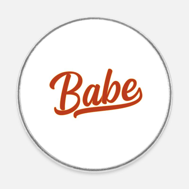 Babe - Round  fridge magnet - white