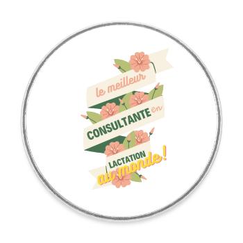 Lactation consultant breastfeeding support IBCLC - Round  fridge magnet - white - Front