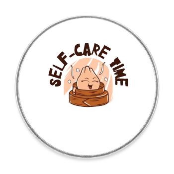 Dim Sums Asian Food Self-care Relaxing Time - Round  fridge magnet - white - Front