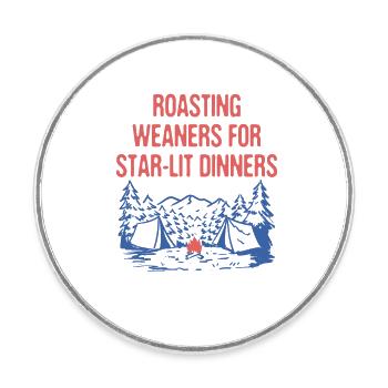 Star lit Dinners Camping Foodie Camper Food Lover - Runder Kühlschrankmagnet - Weiß - Vorne