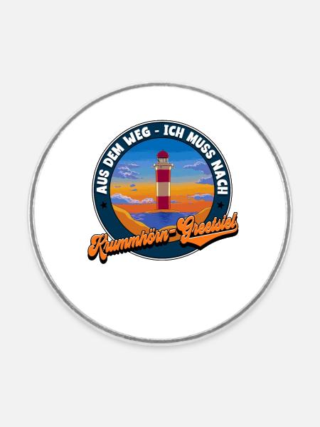 Krummhörn-Greetsiel - Runder Kühlschrankmagnet - Weiß
