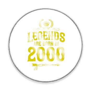 2000 legends born in - Round  fridge magnet - white - Front