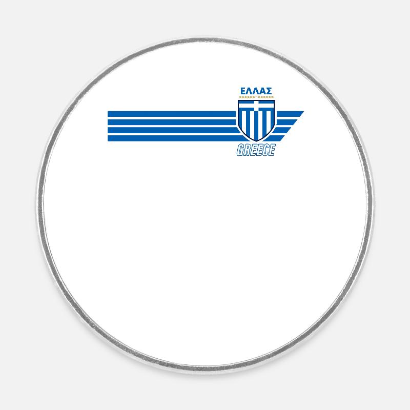 Grèce Hellas Grèce Football grec - Magnet rond - blanc