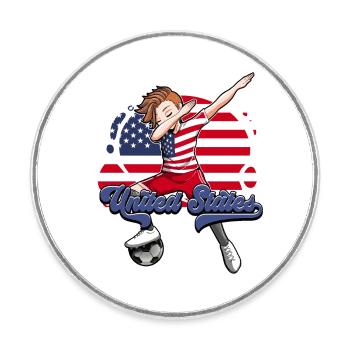 Usa Soccer - Magnet rond - blanc - Devant
