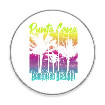 Punta Cana République dominicaine - Magnet rond - blanc - Devant