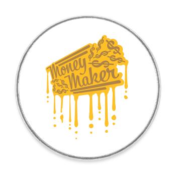 Drops Money Maker Selfmade - Magnet rond - blanc - Devant