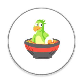 Cockatiel in a Ramen bowl - Runder Kühlschrankmagnet - Weiß - Vorne