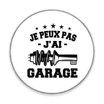 Je Peux Pas J'Ai Garage - Magnet rond - blanc - Devant