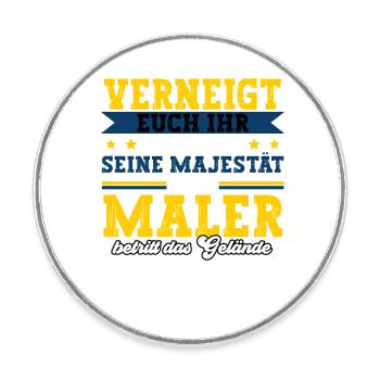 Maler - Runder Kühlschrankmagnet - Weiß - Vorne