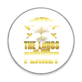 nature conservation environmental protection - Round  fridge magnet - white - Front