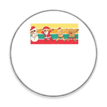 Dabbing Santa Claus Friends Xmas Pyjamas Dab - Round  fridge magnet - white - Front